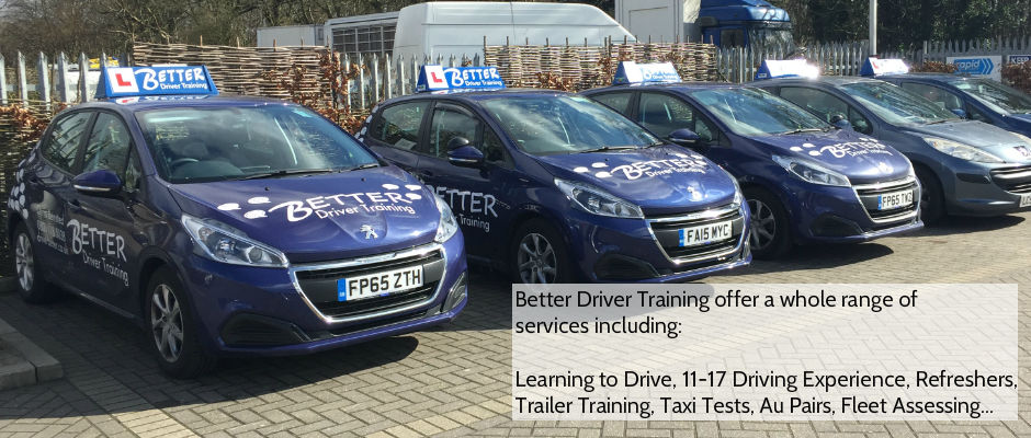 Learning to Drive, Trailer Training, Taxi Tests, 11-17, Au Pair assessments, Fleet Assessments, and more